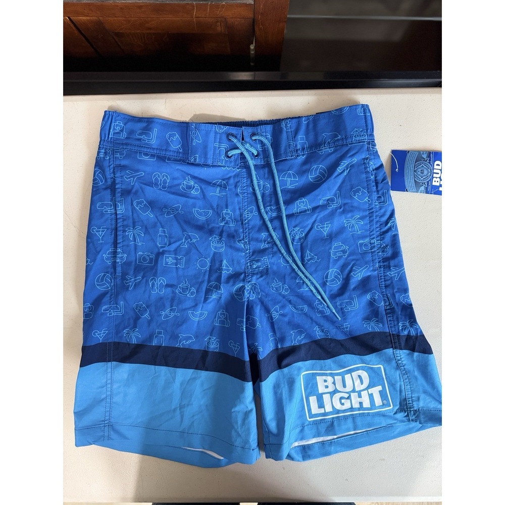 Mens Swim Trunks Board Shorts Bud Light Size 28/30